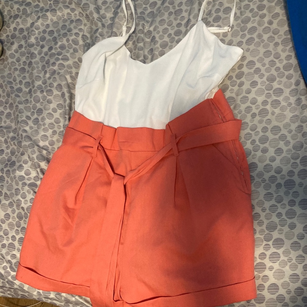 White and orange romper